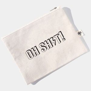 Oh Shit Canvas Makeup Bag